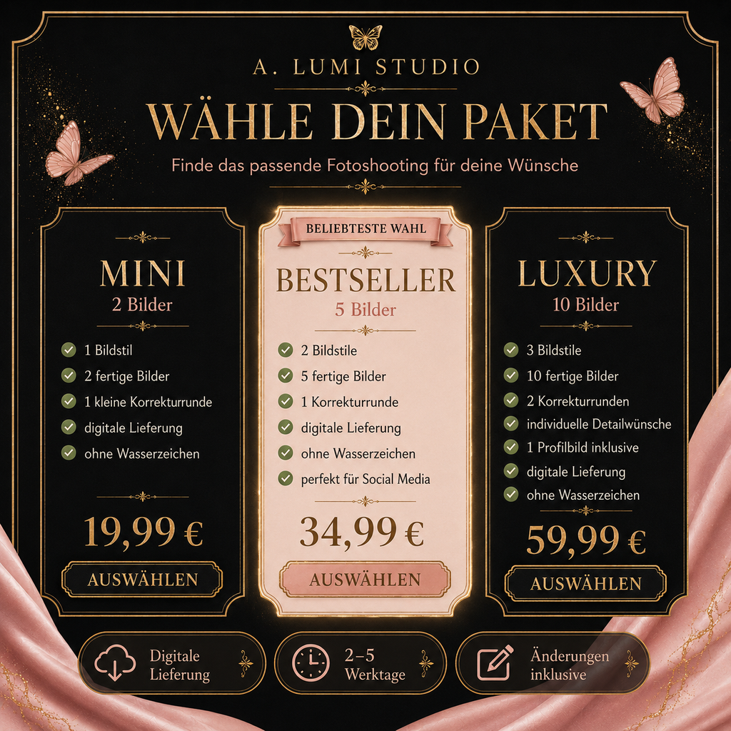 ✨ Luxury Portrait Experience – Dein persönliches KI-Fotoshooting 📸