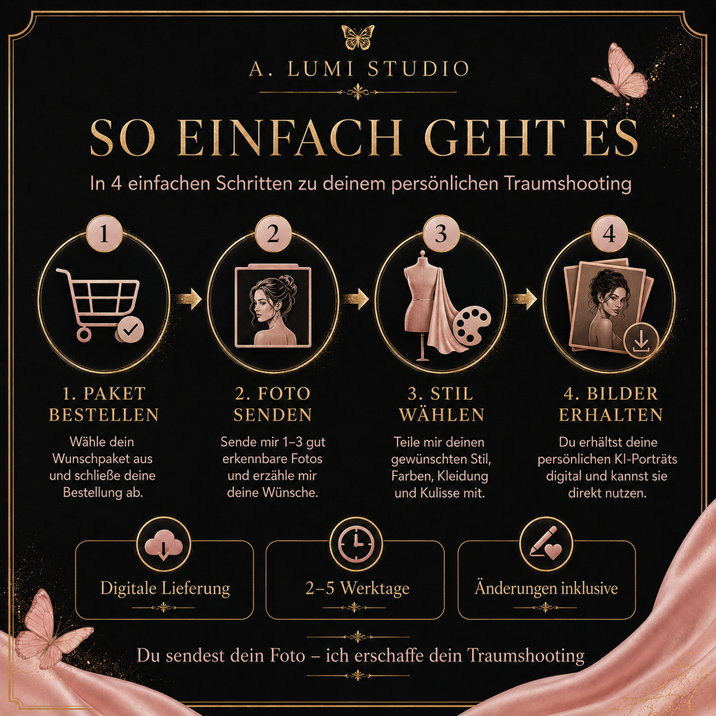 ✨ Luxury Portrait Experience – Dein persönliches KI-Fotoshooting 📸